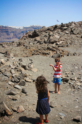 Santorini volcanoes with kids