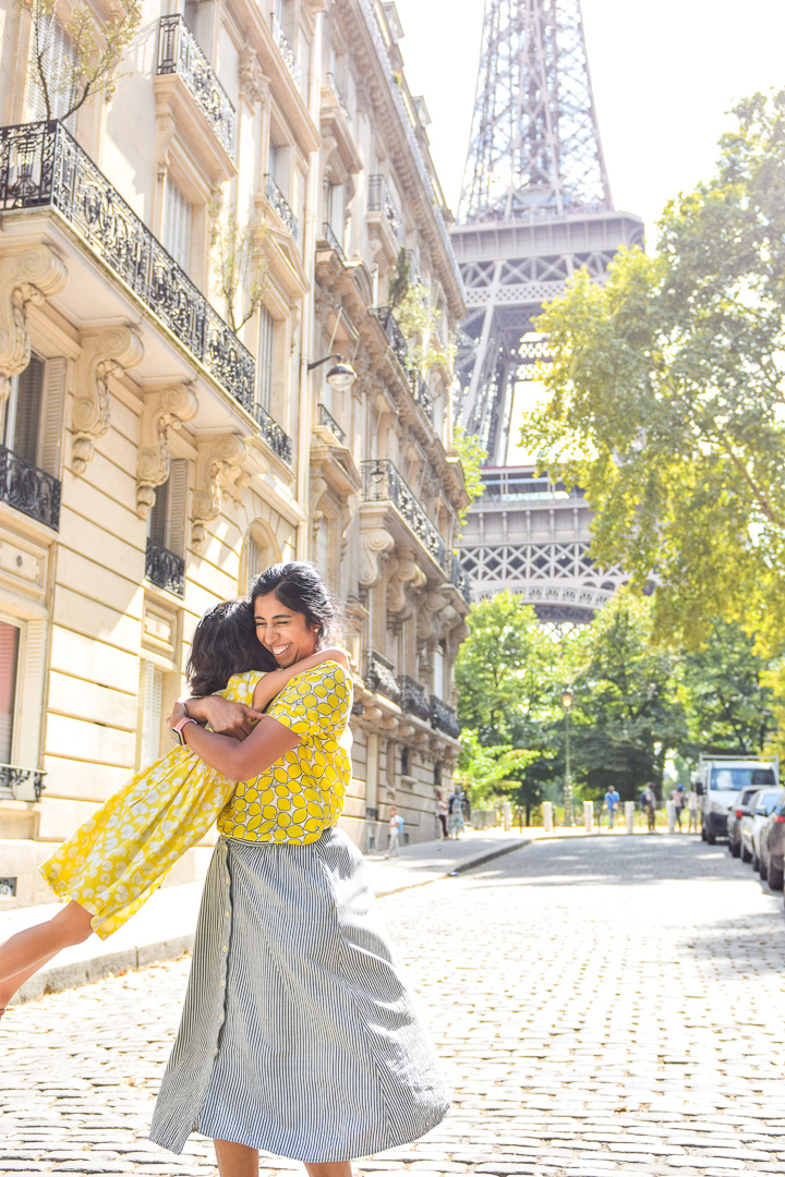  Best Things to Do In Paris With Kids featured by top US family travel blog, Local Passport Family: image of a mother daughter visit to paris eiffel tower