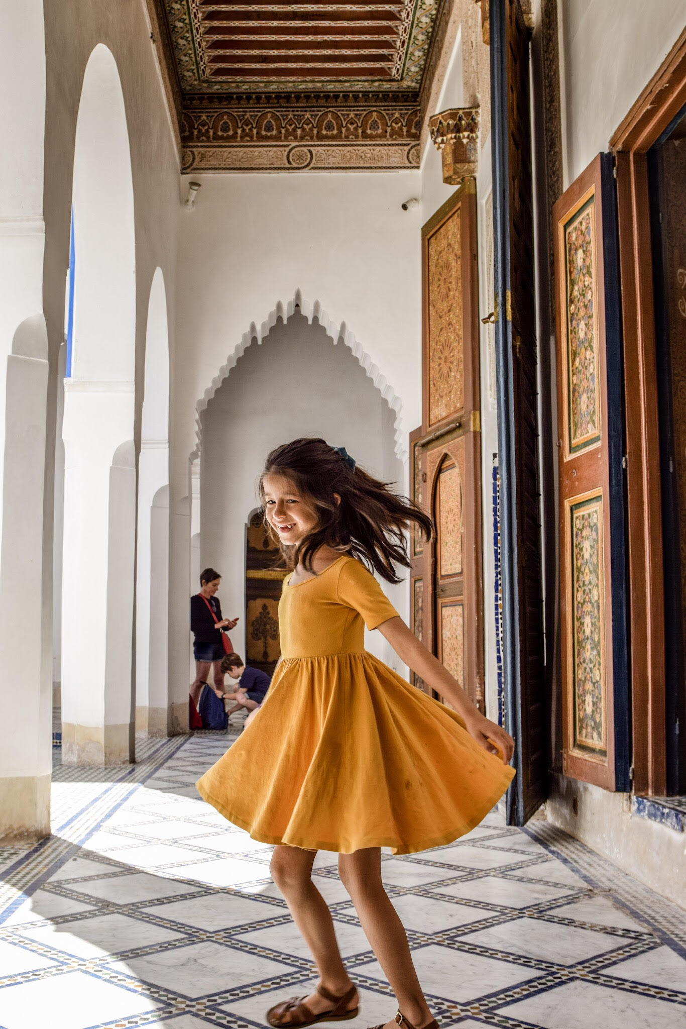 travel with kids bahia palace marrakech, morocco