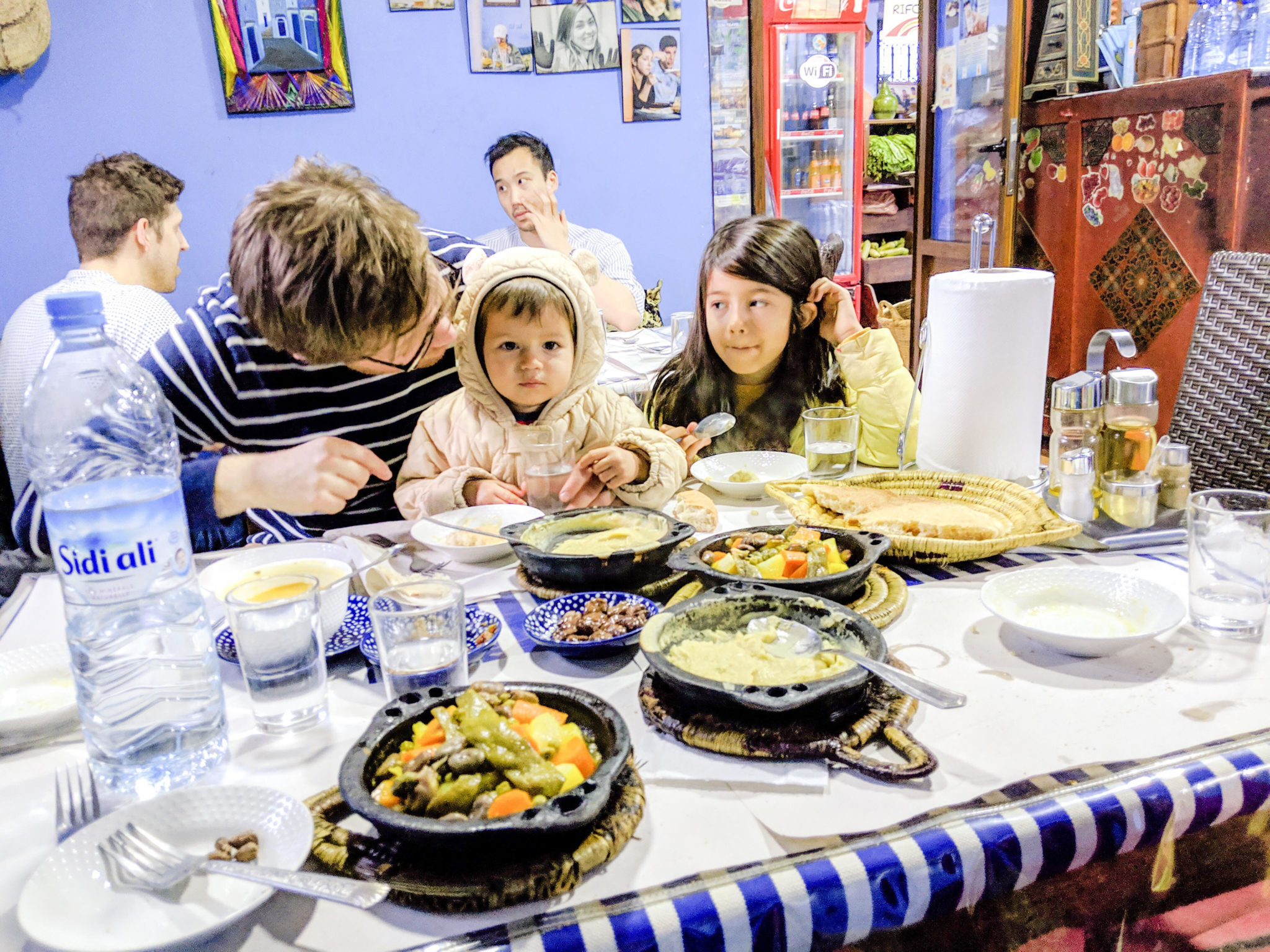 chefchaouen meal with kids