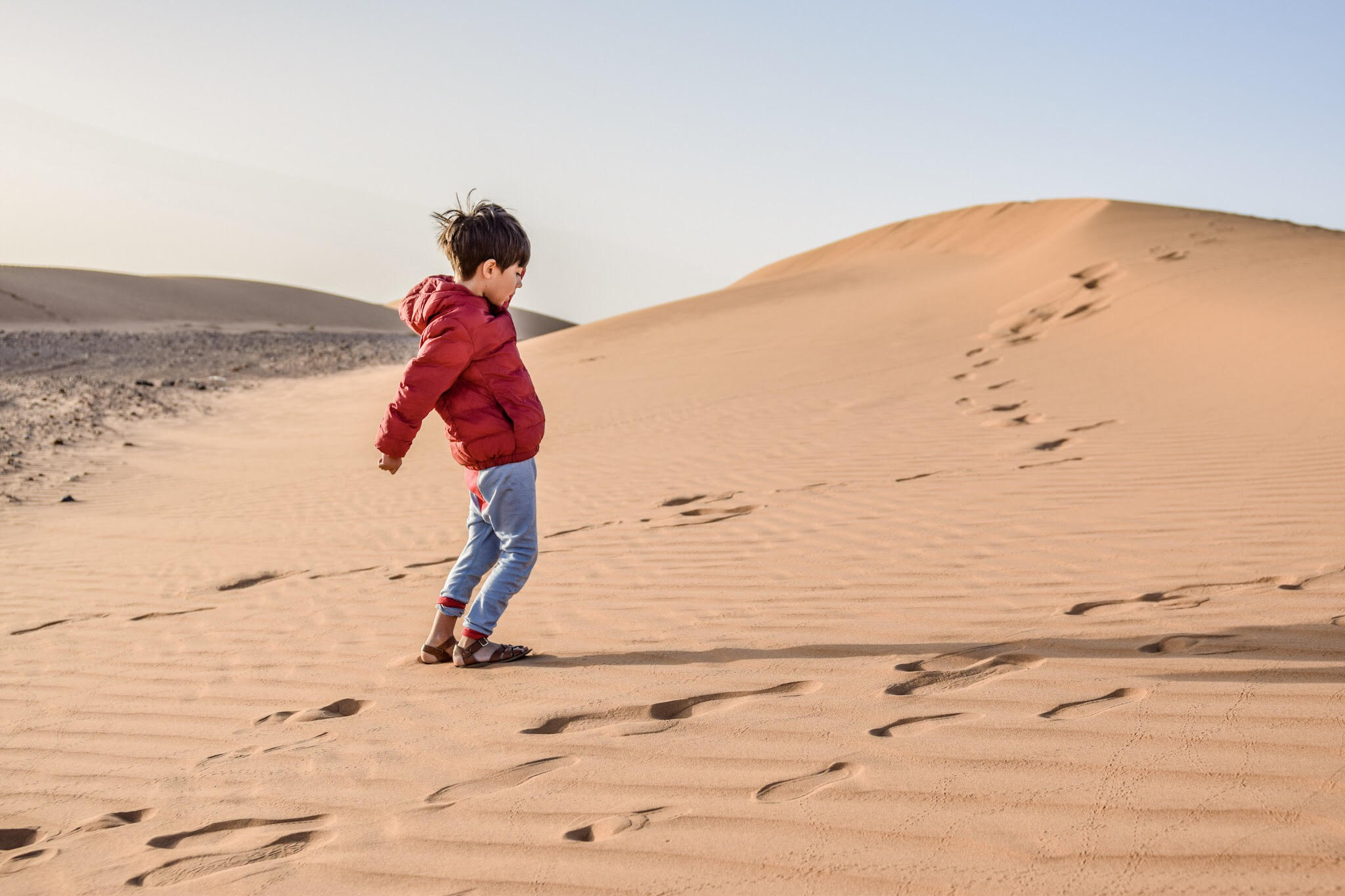boy in sahara desert morocco
