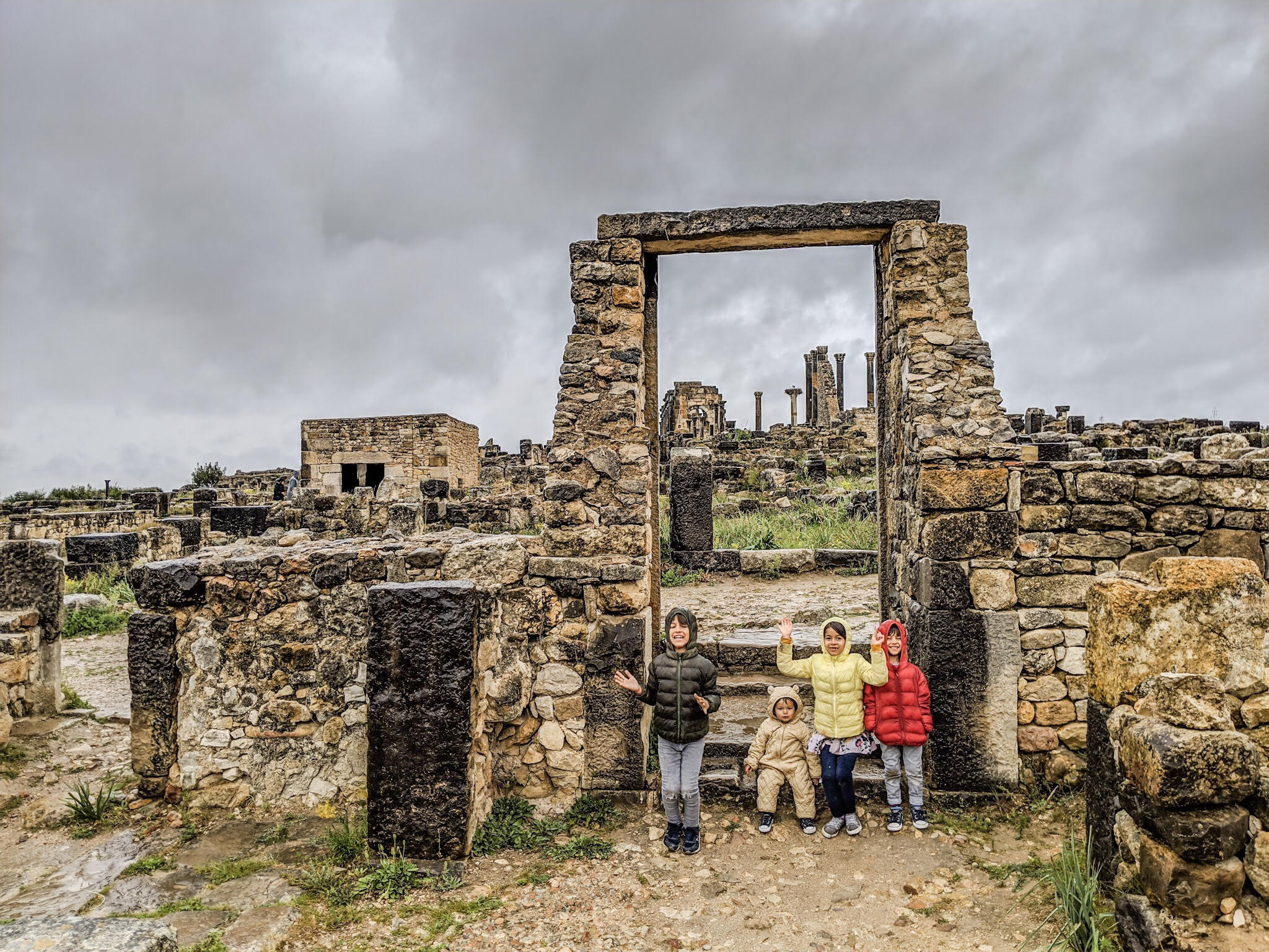 volubilis with kids morocco