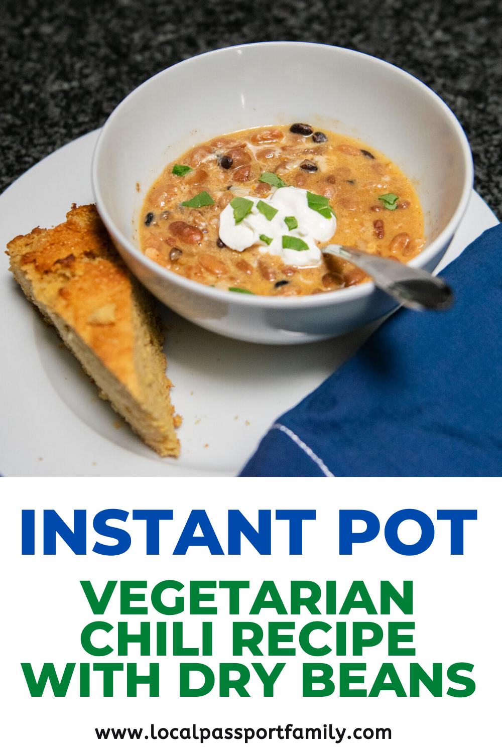 vegetarian chlii recipe with dry beans, instant pot or slow cooker