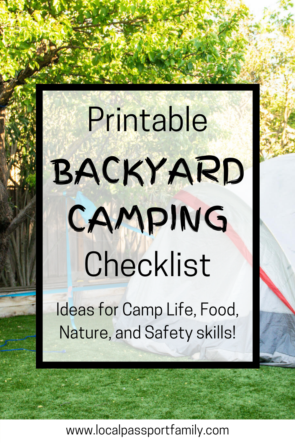 checklist of backyard camping ideas
