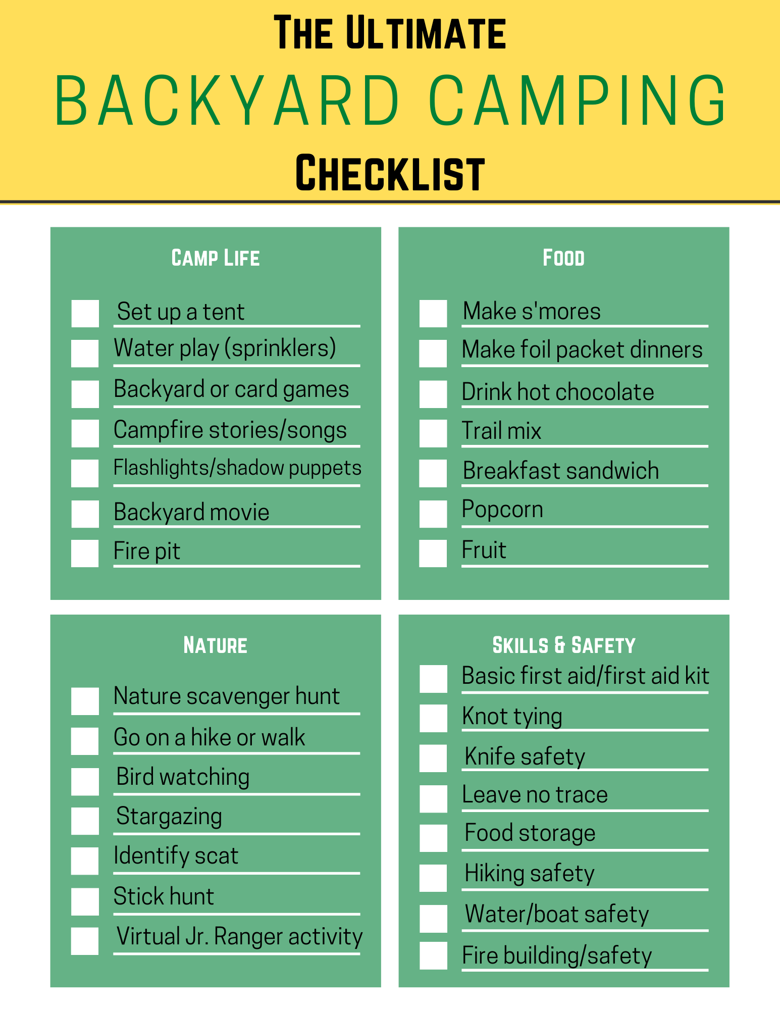 Outdoor Camping CheckList ⛺️, What to pack ?