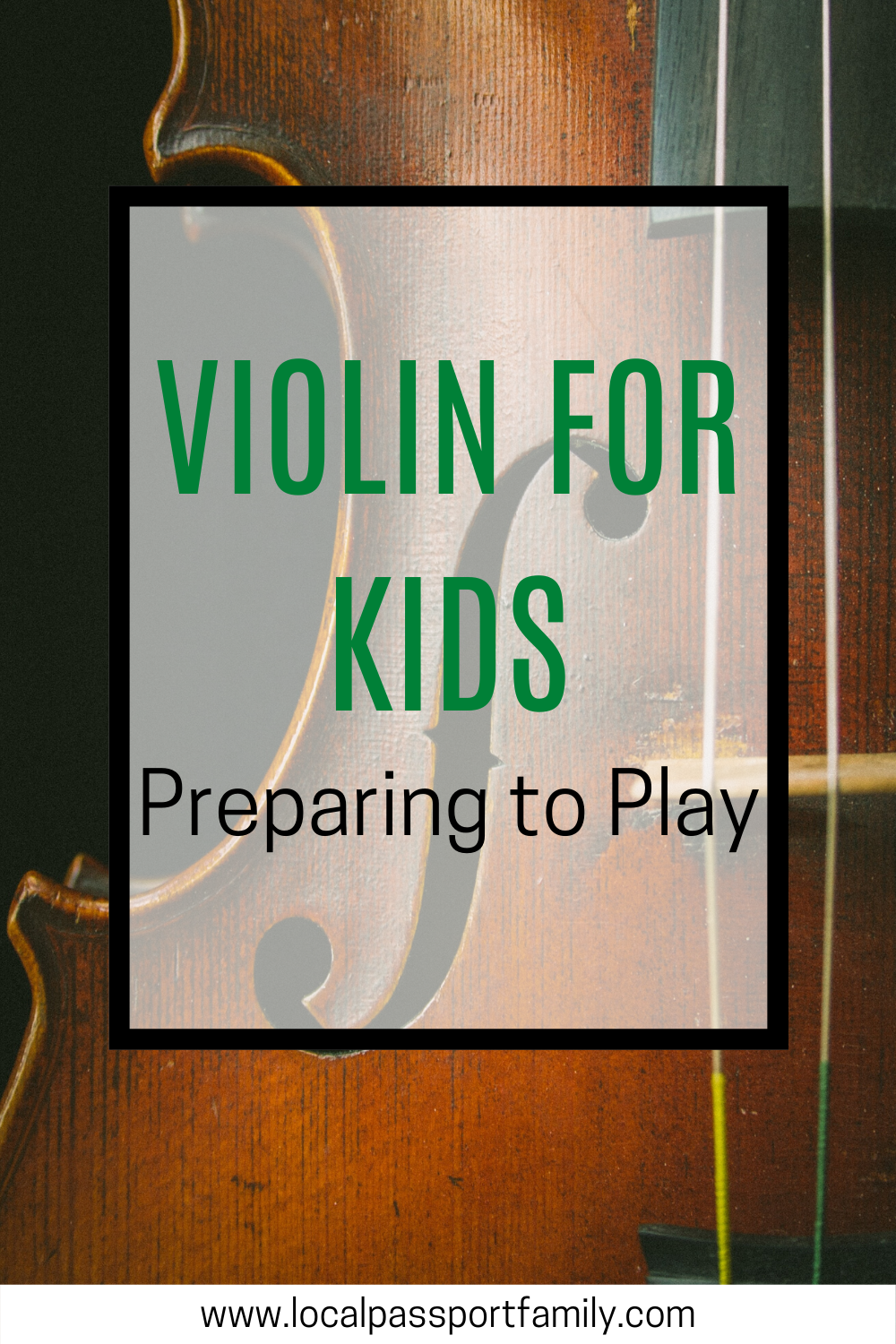 violin for kids preparing to play