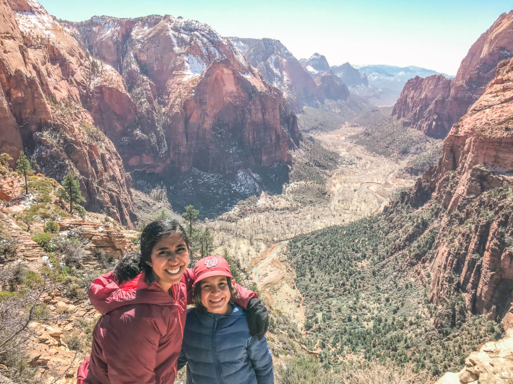 hiking angels landing with kids