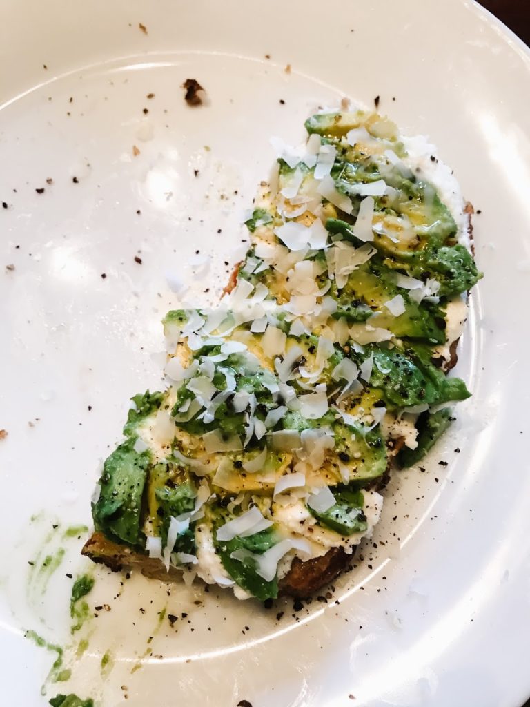 avocado and ricotta toast