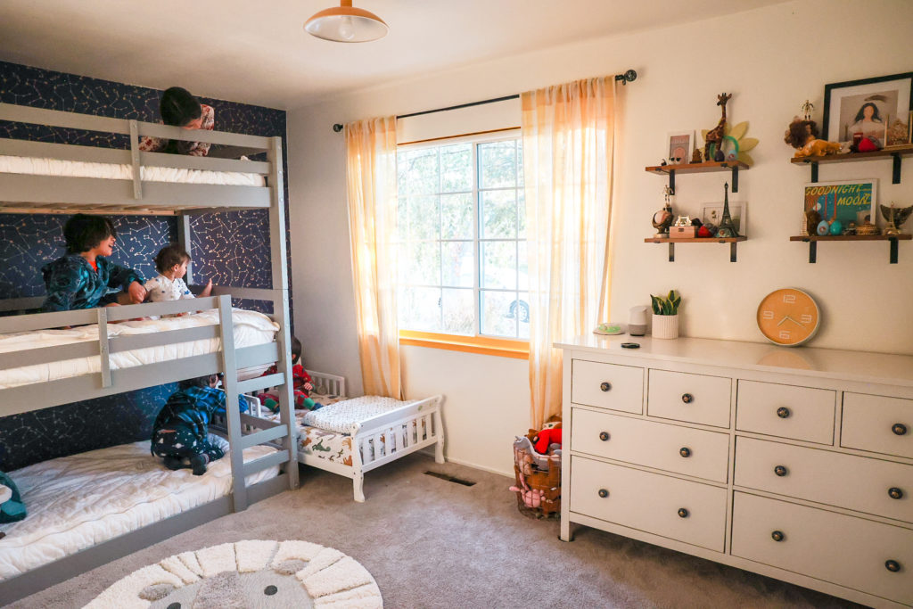 kids bedroom with bunk beds