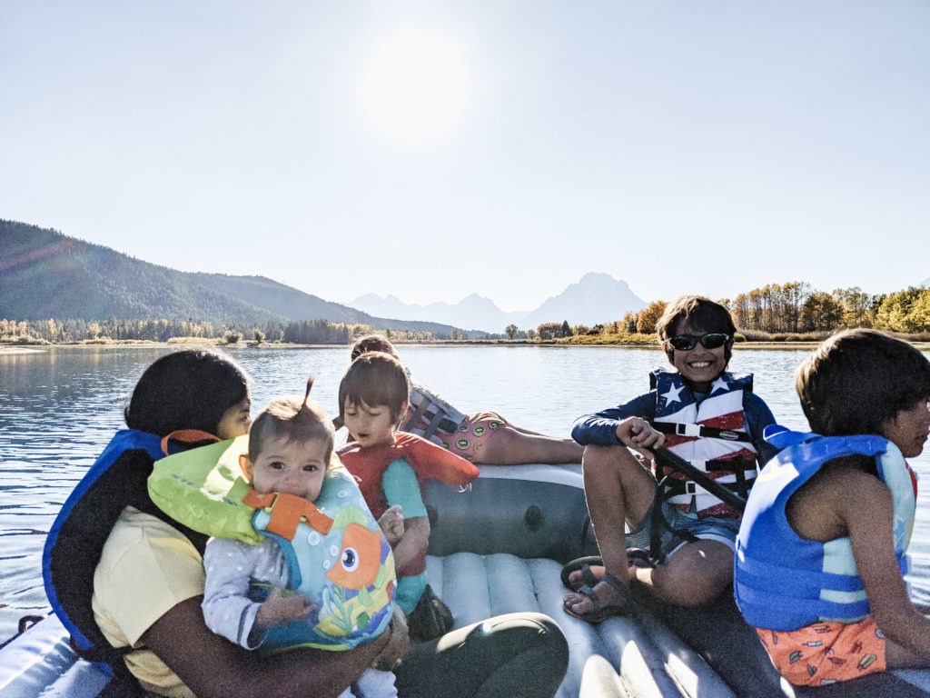 Grand Teton boat with kids