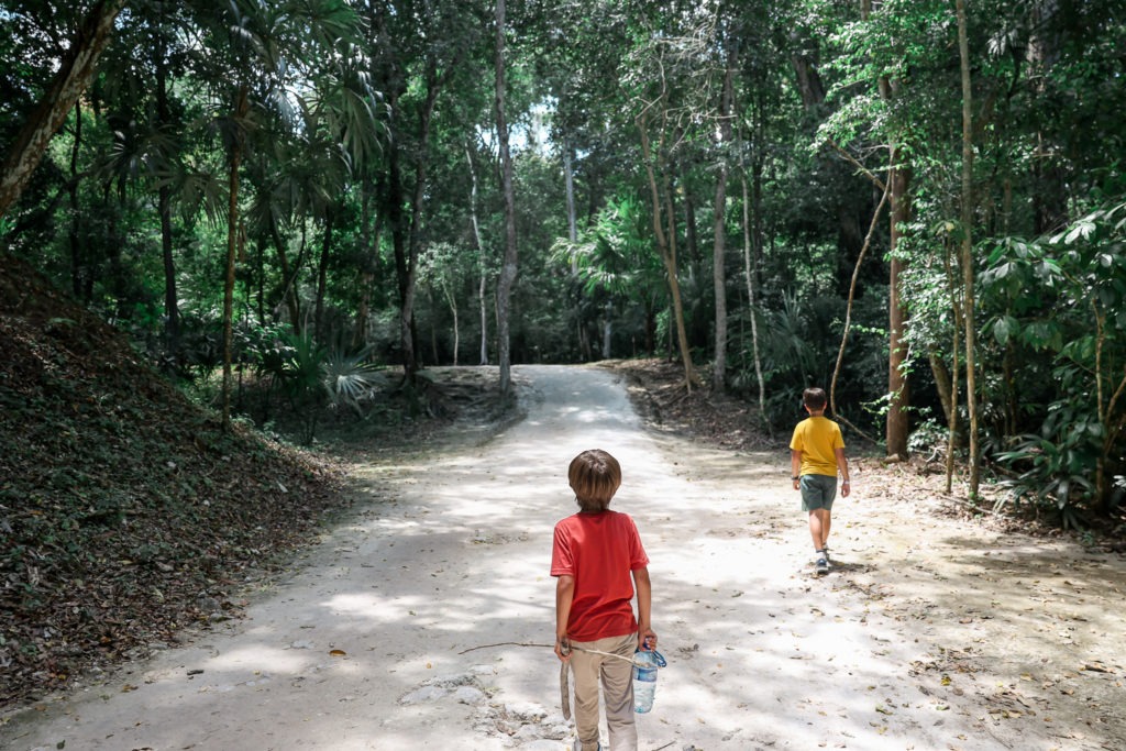 Big Rock Falls hiking in Belize with kids