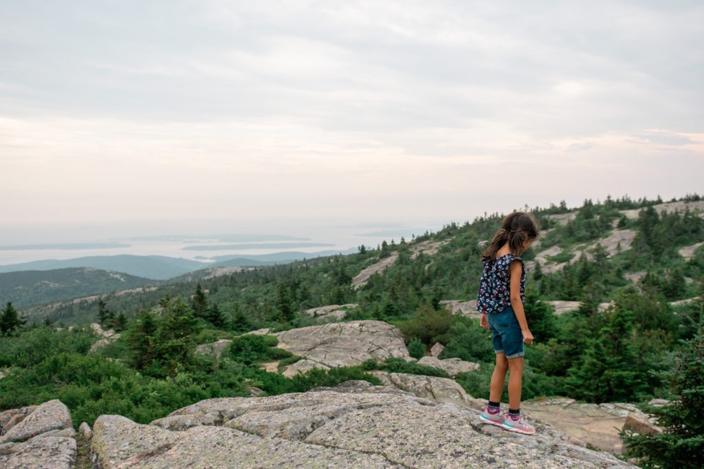 hiking in acadia with kids